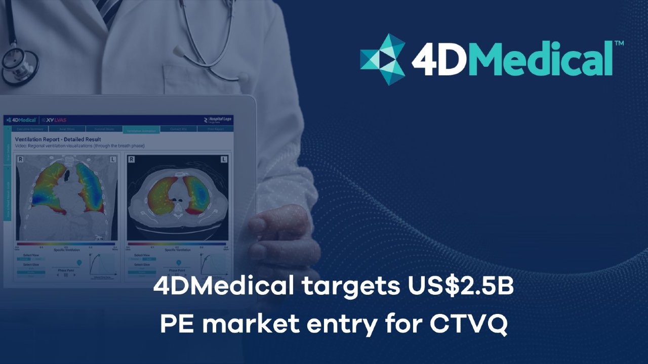 PRESS RELEASE: 4DMedical targets US$2.5B PE market entry for CTVQ